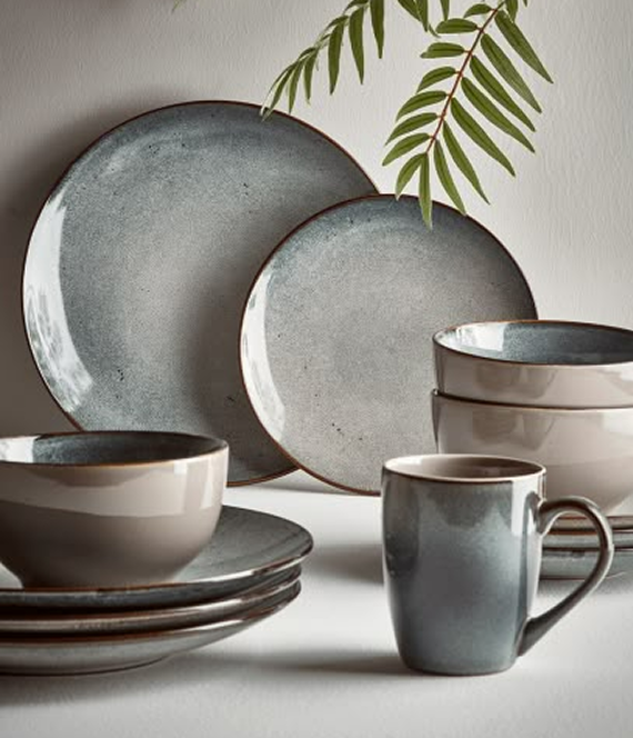 Slate Mist Rustic Dinner Set